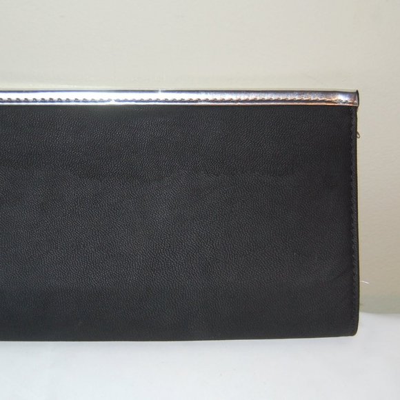 PACO RABANNE Parfums  Black faux leather Metallic CLUTCH - Picture 2 of 6